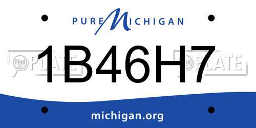 1B46H7 Michigan License Plate