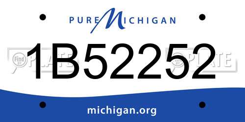 1B52252 Michigan License Plate