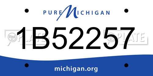 1B52257 Michigan License Plate