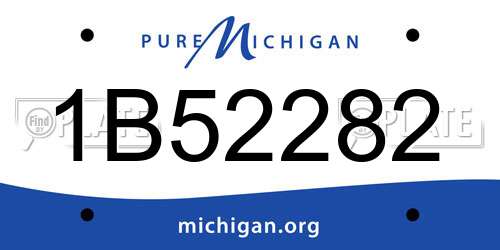 1B52282 Michigan License Plate