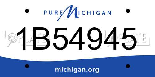 1B54945 Michigan License Plate