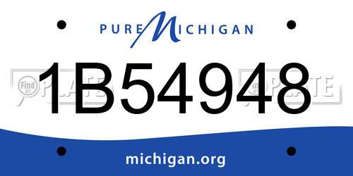 1B54948 Michigan License Plate