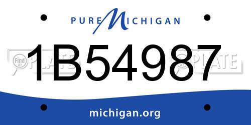 1B54987 Michigan License Plate
