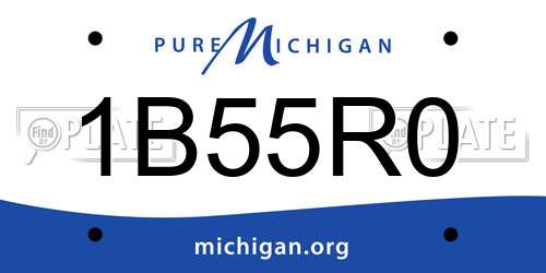 1B55R0 Michigan License Plate