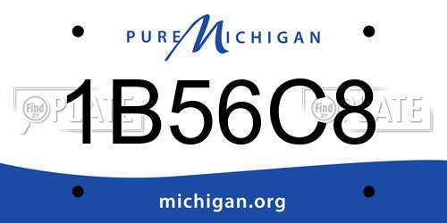 1B56C8 Michigan License Plate