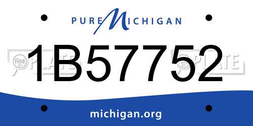 1B57752 Michigan License Plate