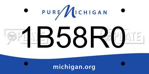 1B58R0 Michigan License Plate