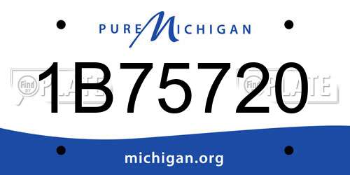 1B75720 Michigan License Plate