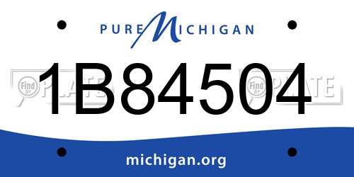 1B84504 Michigan License Plate