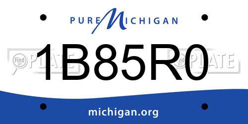 1B85R0 Michigan License Plate