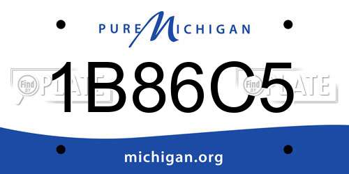 1B86C5 Michigan License Plate
