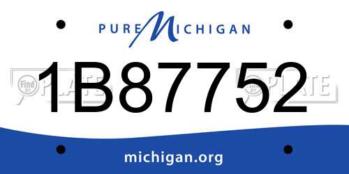 1B87752 Michigan License Plate