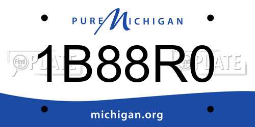 1B88R0 Michigan License Plate