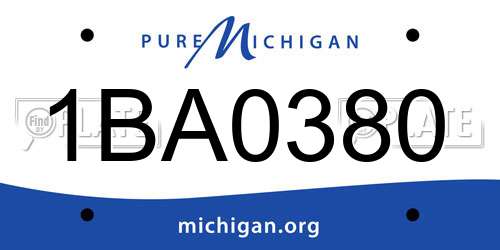 1BA0380 Michigan License Plate