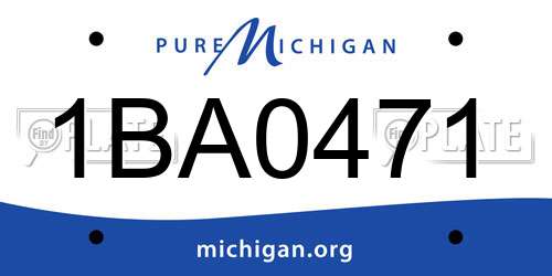 1BA0471 Michigan License Plate