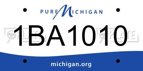 1BA1010 Michigan License Plate