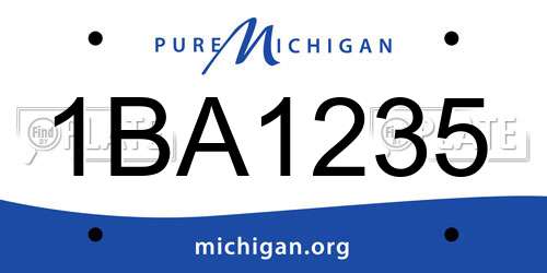 1BA1235 Michigan License Plate