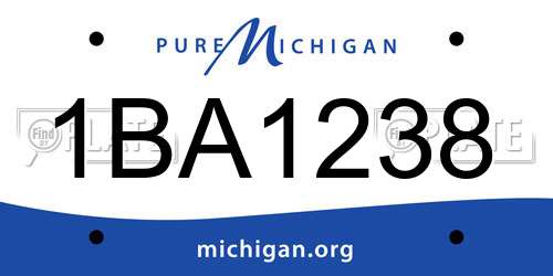 1BA1238 Michigan License Plate
