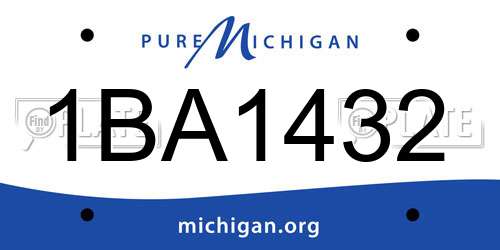 1BA1432 Michigan License Plate