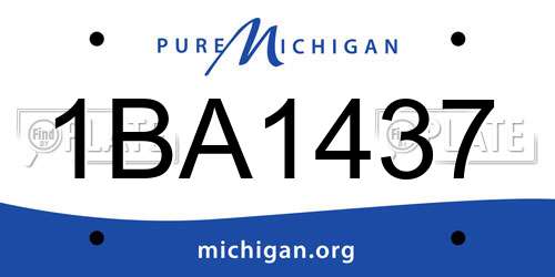 1BA1437 Michigan License Plate