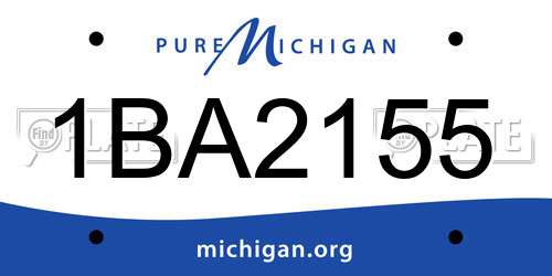 1BA2155 Michigan License Plate