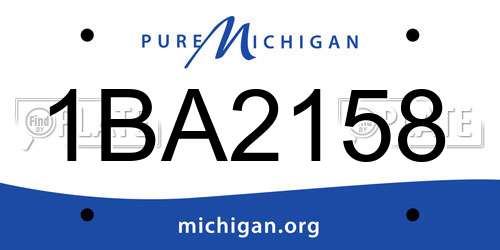 1BA2158 Michigan License Plate