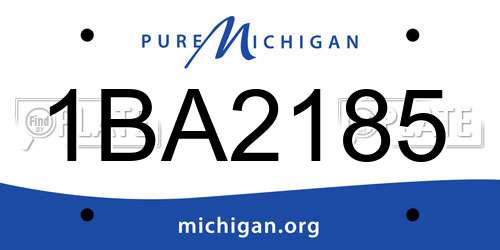 1BA2185 Michigan License Plate