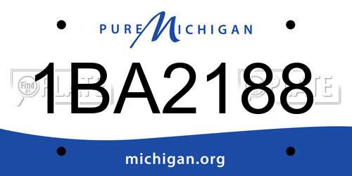 1BA2188 Michigan License Plate