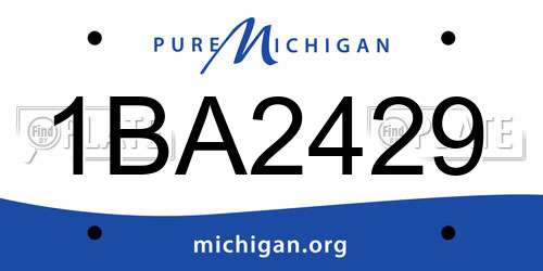 1BA2429 Michigan License Plate