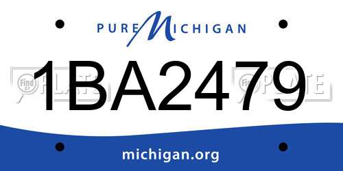 1BA2479 Michigan License Plate