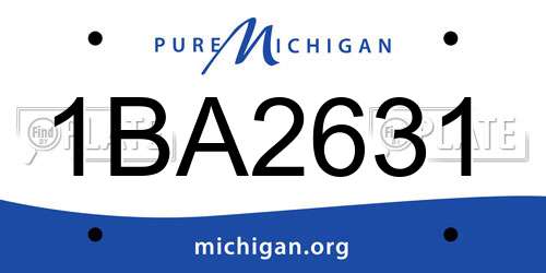 1BA2631 Michigan License Plate