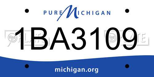 1BA3109 Michigan License Plate