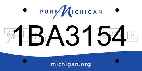 1BA3154 Michigan License Plate