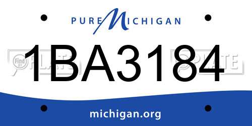 1BA3184 Michigan License Plate
