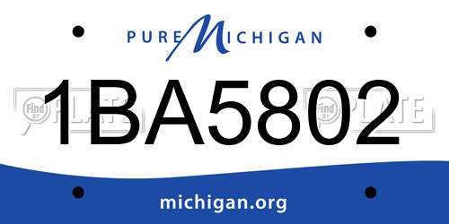 1BA5802 Michigan License Plate