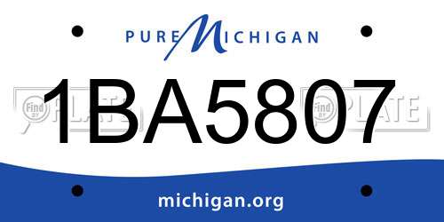 1BA5807 Michigan License Plate