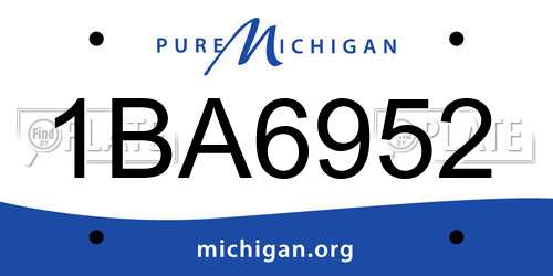 1BA6952 Michigan License Plate