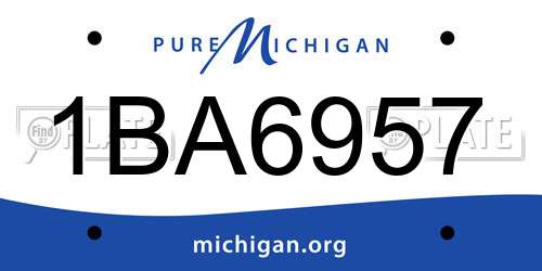 1BA6957 Michigan License Plate
