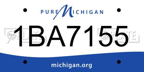 1BA7155 Michigan License Plate