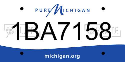 1BA7158 Michigan License Plate