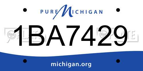 1BA7429 Michigan License Plate