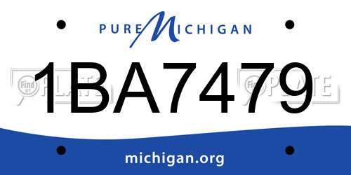 1BA7479 Michigan License Plate