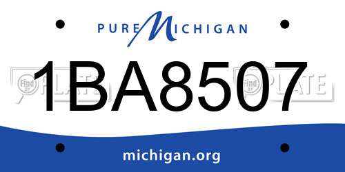 1BA8507 Michigan License Plate