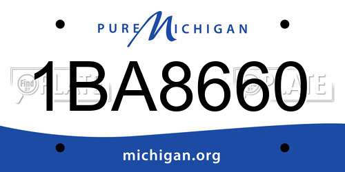1BA8660 Michigan License Plate