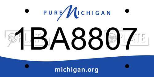 1BA8807 Michigan License Plate