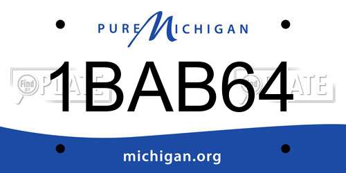 1BAB64 Michigan License Plate
