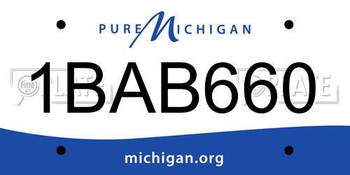 1BAB660 Michigan License Plate