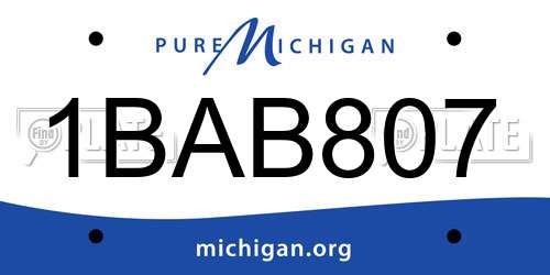 1BAB807 Michigan License Plate