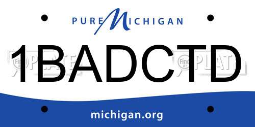 1BADCTD Michigan License Plate