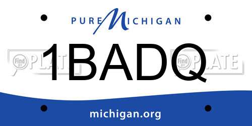 1BADQ Michigan License Plate
